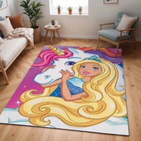 Tapis Barbie et licorne
