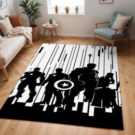 Tapis Avengers – Marvel noir et blanc