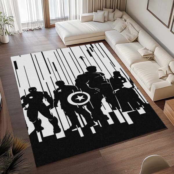 Tapis Avengers – Marvel noir et blanc – Image 2