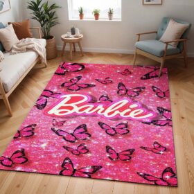 Tapis Barbie – Papillons et paillettes