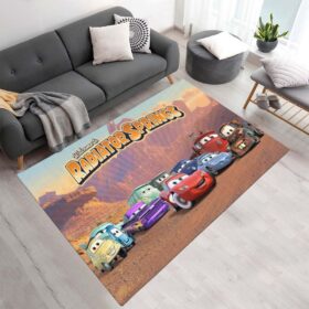 Tapis Cars – Flash McQueen et Sally Carrera – Radiator Springs