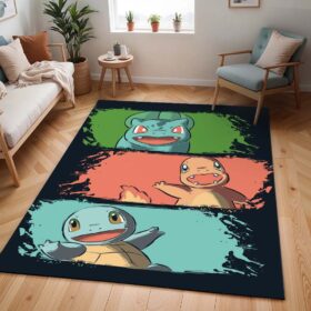 Tapis Pokémon – Dracaufeu, Bulbizarre et Carapuce