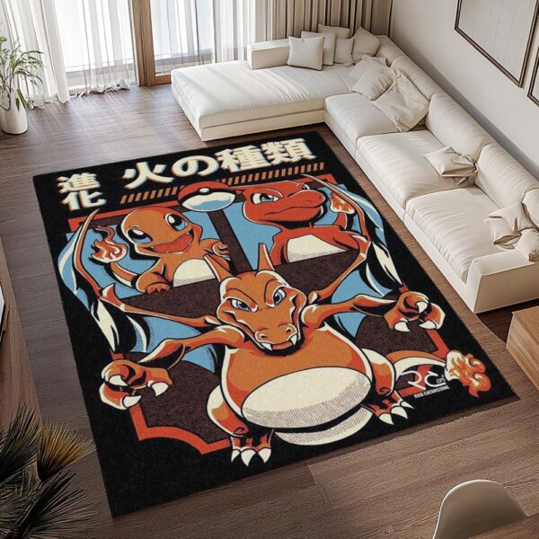 Tapis Pokémon – Salamèche, Reptincel et Dracaufeu – Type Feu 2 – Image 2