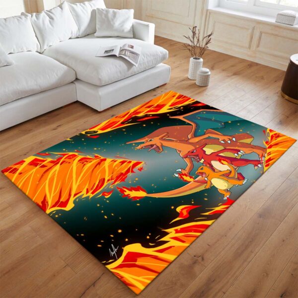 Tapis Salamèche, Reptincel, Dracaufeu Pokémon Feu – Charmander, Charmeleon, Charizard Fire Pokemon 4 – Image 2