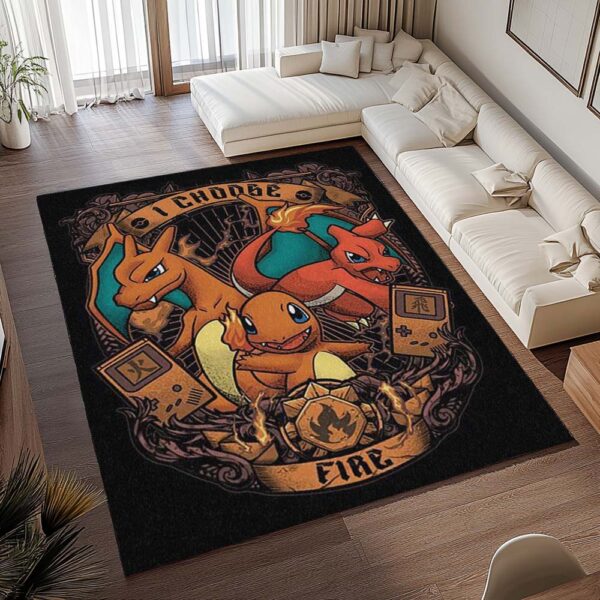 Tapis Pokémon – Salamèche, Reptincel et Dracaufeu – Type Feu – Image 2