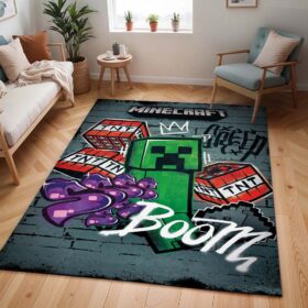 Tapis Minecraft – Creeper – Explosion TNT