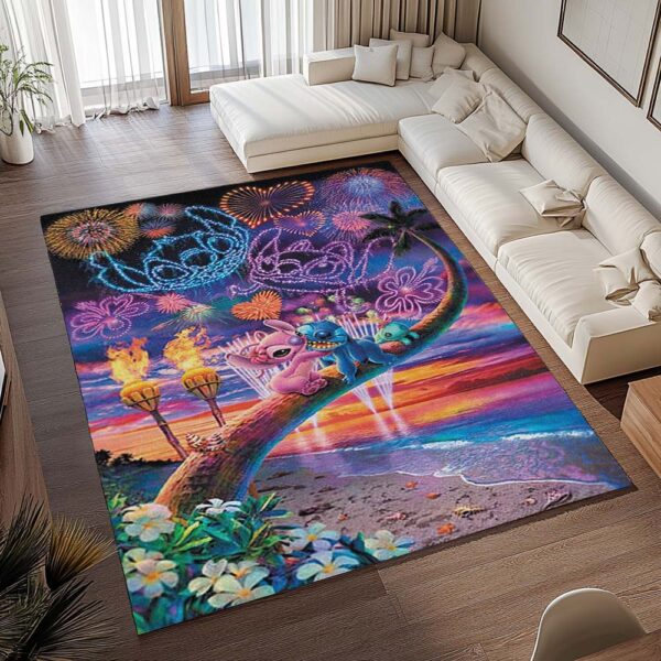 Tapis Disney – Stitch et Angel – Bisou, amour et feu d’artifice – Image 2