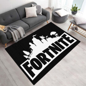Tapis Fortnite Noir et blanc Logo