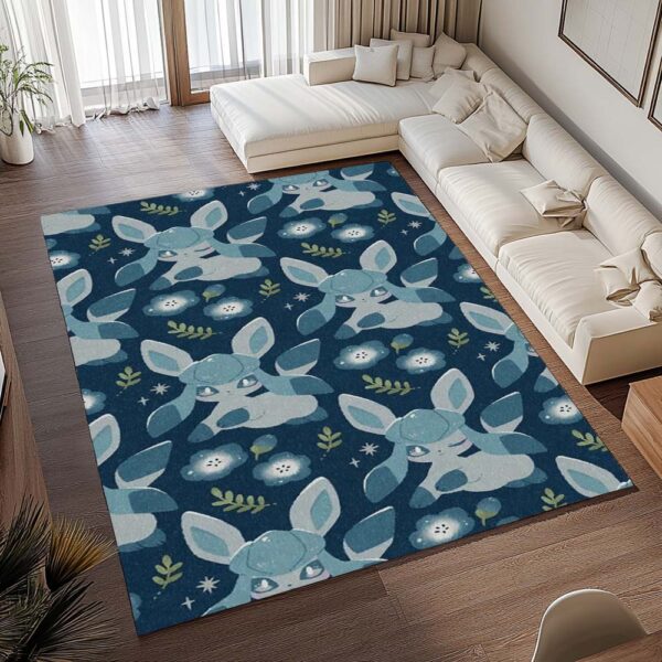 Tapis Givrali parmi les fleurs bleues – Glaceon Pokémon – Image 2