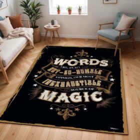 Tapis Harry Potter – Citation Dumbledore : Les mots sont notre source de magie la plus inépuisable