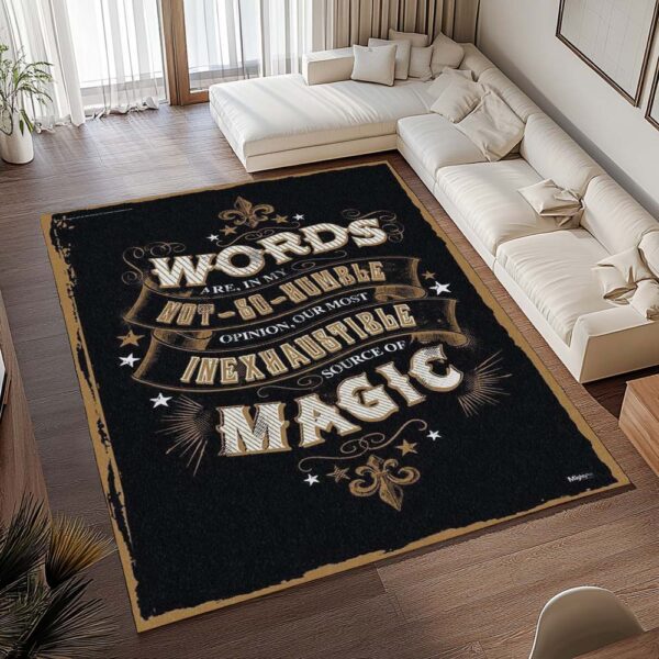 Tapis Harry Potter – Citation Dumbledore : Les mots sont notre source de magie la plus inépuisable – Image 2