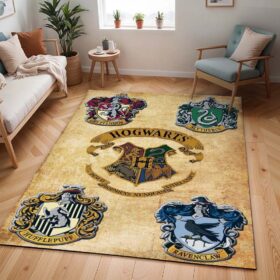 Tapis Harry Potter – École de Poudlard & Quatre maisons