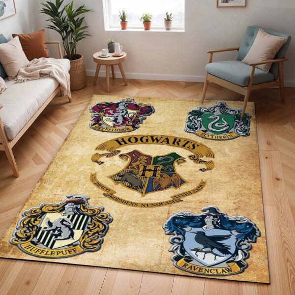 Tapis Harry Potter – École de Poudlard & Quatre maisons