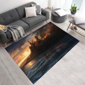 Tapis Château de Poudlard en flammes