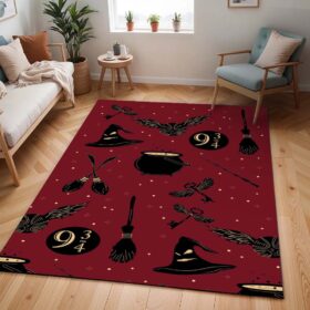 Tapis Objets magiques Harry Potter – Symboles Nimbus 2000 et Choixpeau
