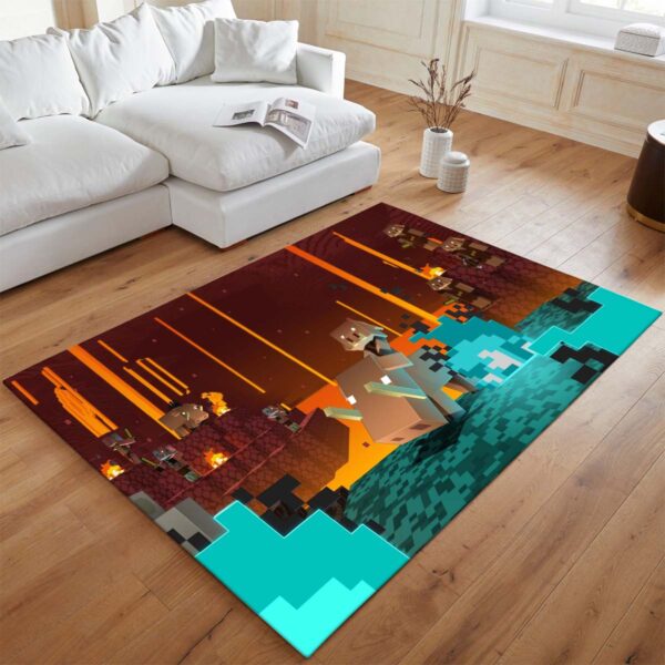 Tapis Minecraft – Personnage dans le biome du Nether avec cochons zombies – Image 2