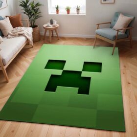 Tapis Minecraft – Creeper au visage vert