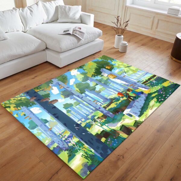Tapis Minecraft – Biome forestier avec Steve et Alex – Image 2
