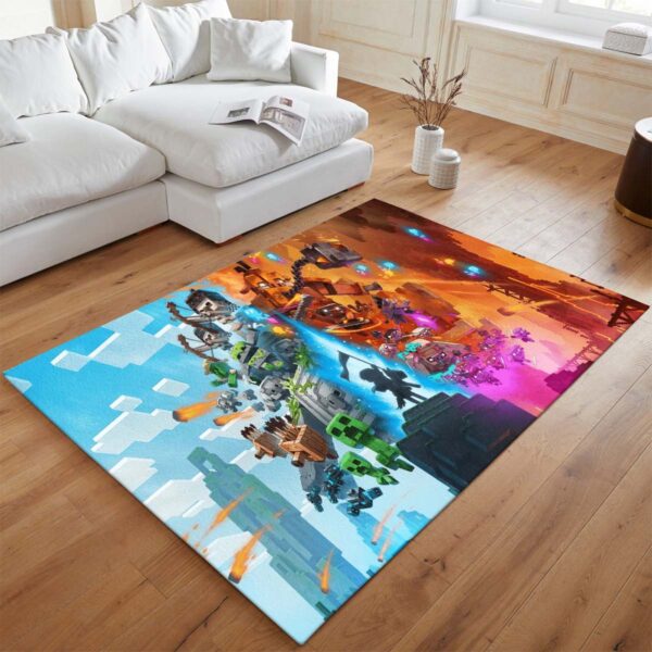 Tapis Minecraft Legends – Creeper, golem savane contre Piglins dans le Nether – Image 2
