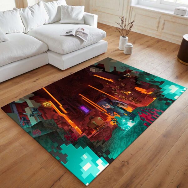 Tapis Minecraft – Biome du Nether corrompu avec cochons zombies et netherrack – Image 2