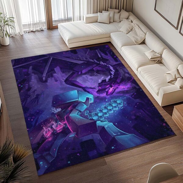 Tapis Minecraft – Steve combat Enderman et Ender Dragon – Image 2