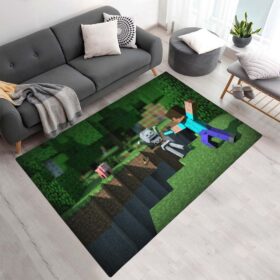 Tapis Minecraft – Steve combat l’ennemi