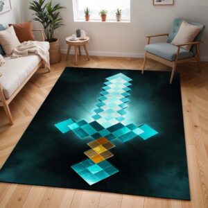Tapis Minecraft – Steve avec épée en diamant