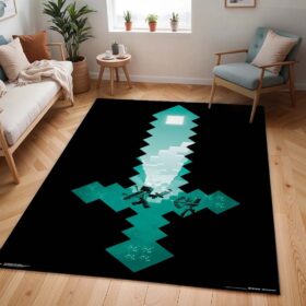 Tapis Minecraft – Steve avec épée en diamant 2