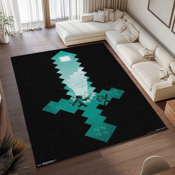 Tapis Minecraft – Steve avec épée en diamant 2 – Image 2