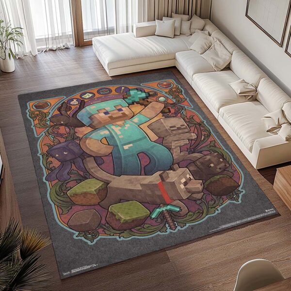 Tapis Minecraft – Steve et les personnages du jeu – Image 2