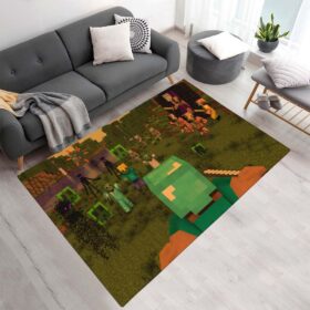 Tapis Minecraft – Steve contre les forces ennemies