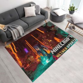 Tapis Minecraft – Steve dans le biome de la mise à jour du Nether