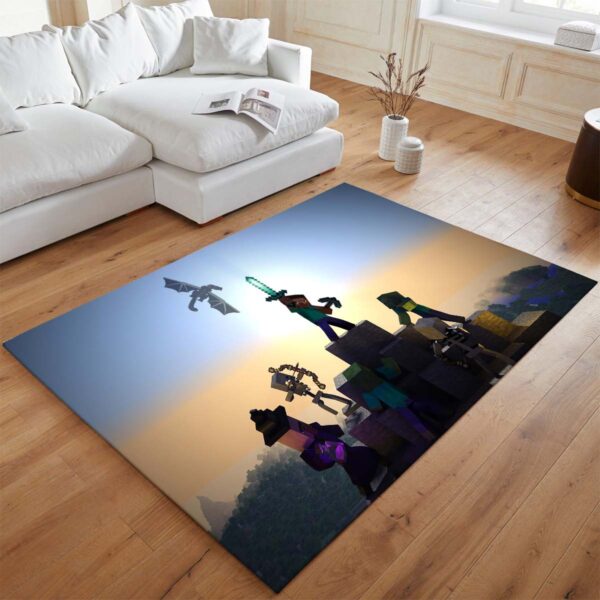 Tapis Minecraft – Steve dans l’End combat les ennemis – Image 2