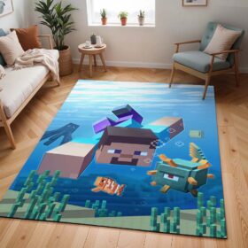 Tapis Minecraft – Steve sous l’eau