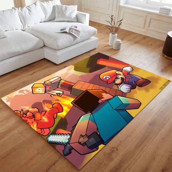 Tapis Minecraft – Steve contre Mario en duel – Image 2