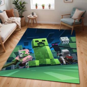 Tapis Minecraft – Méchants : Creeper, araignée, Enderman