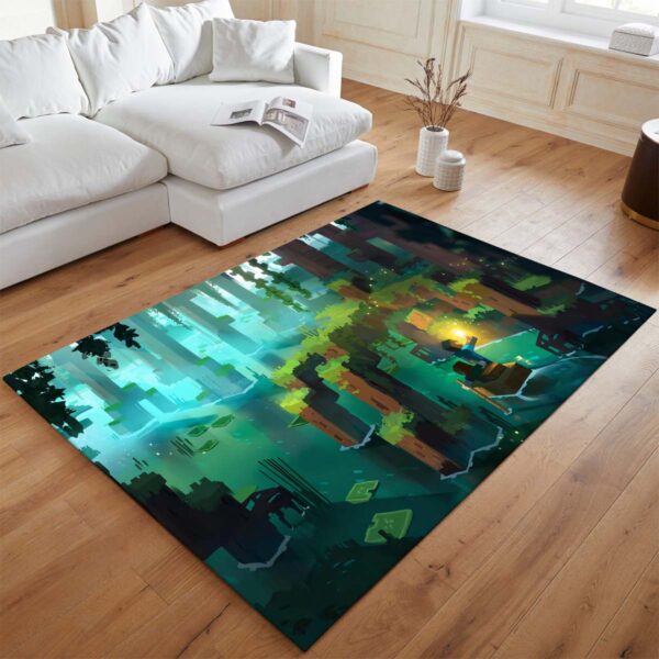 Tapis Minecraft – Scène de rivière en forêt – Image 2