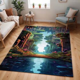 Tapis Minecraft – Monde en arrière-plan