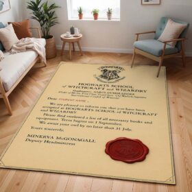 Tapis Lettre personnalisée de Poudlard avec nom d’élève