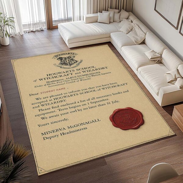 Tapis Lettre personnalisée de Poudlard avec nom d’élève – Image 2