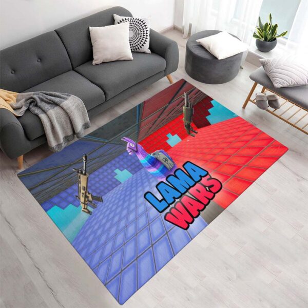 Tapis Guerre de lamas – Rouge contre Bleu