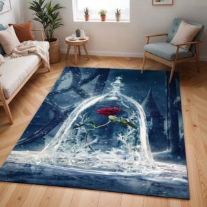 Tapis Rose – La Belle et la Bête – Amour éternel