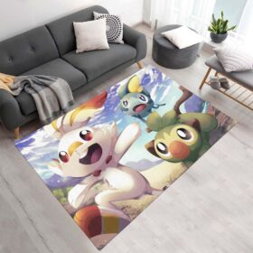 Tapis Pokémon – Flambino, Ouistempo et Larméléon