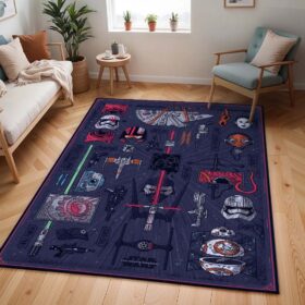 Tapis Star Wars – Faucon, vaisseau spatial, robot et casque