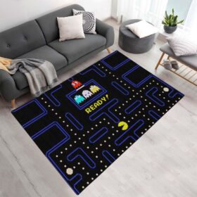 Tapis Pac-Man prêt à jouer avec les fantômes