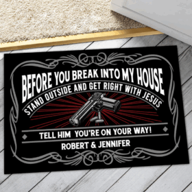 Tapis Before You Break Into My House Vetarian Doormat Home Decor