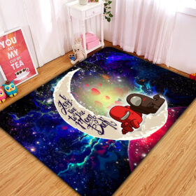 Tapis Among Us Couple Love You To The Moon Galaxy Carpet Rug Home Room Decor