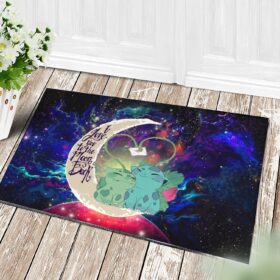 Tapis Bulbasaur Couple Pokemon Love You To The Moon Galaxy Doormat Home Decor