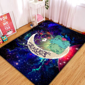 Tapis Bulbasaur Couple Pokemon Love You To The Moon Galaxy Rug Carpet Rug Home Room Decor