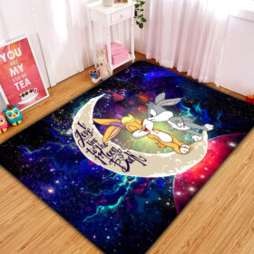 Tapis Bunny Couple Love You To The Moon Galaxy Rug Carpet Rug Home Room Decor